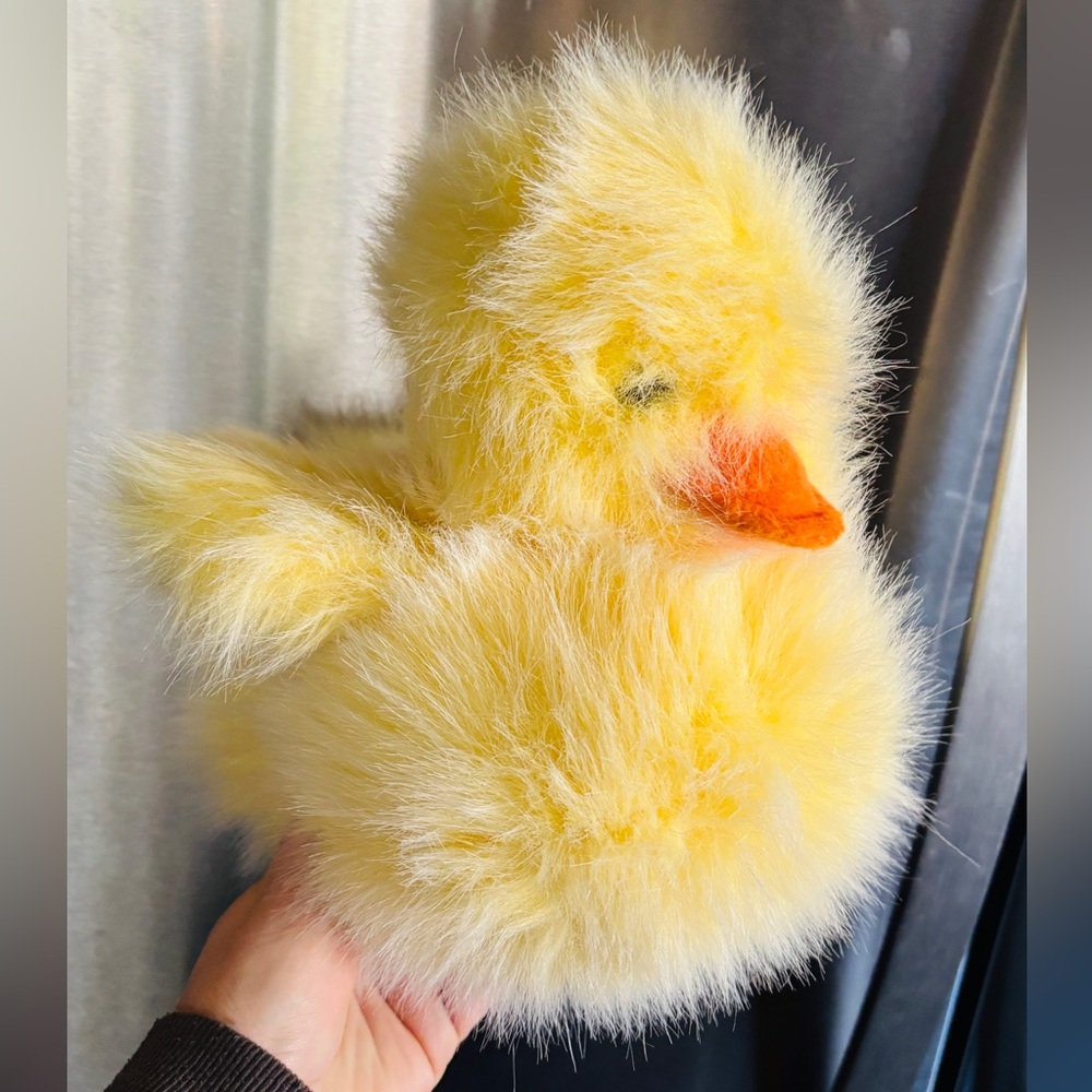 Yellow Fluffy Duck Plush Toy
